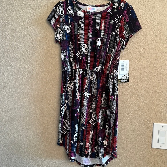 NWT Lularoe Mae size 10 Nightmare before Christmas dress pockets Barrel & Shock - Picture 1 of 3
